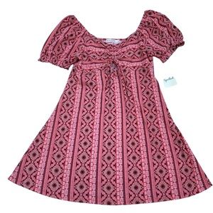 NWT Live To Be Spoiled Tie Front Mini Dress Large